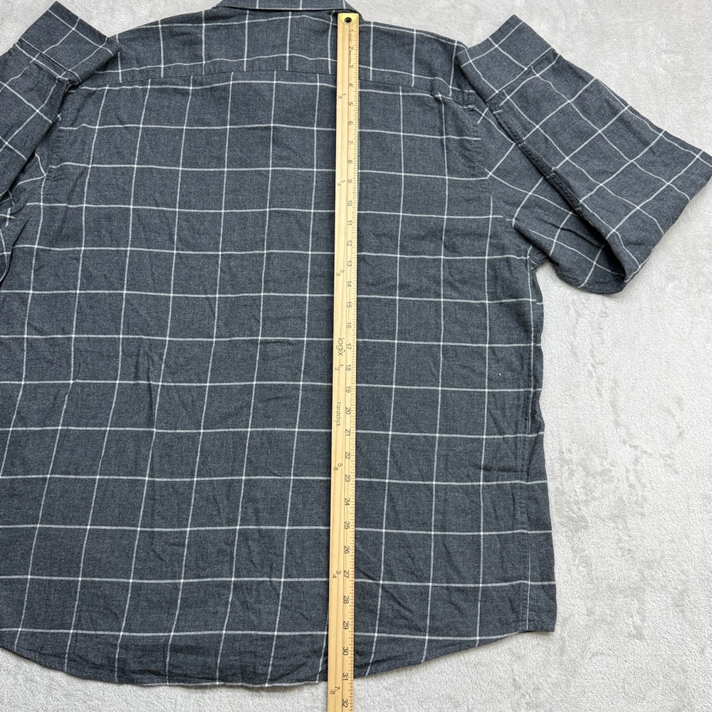 UNTUCKit Flannel Button Down Shirt Men XXL Gray Windowpane Plaid Cotton Long Slv - Picture 7 of 9